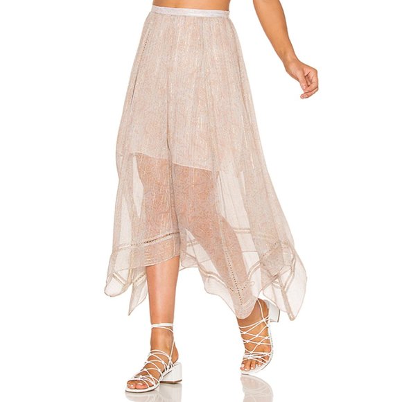 NWT LoveShackFancy Luna Handkerchief Silk Skirt - Picture 4 of 9